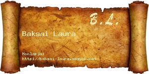 Baksai Laura névjegykártya